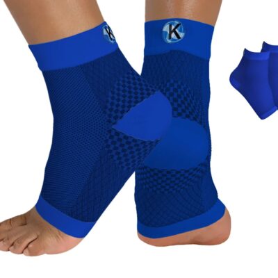 Blue Plantar Fasciitis Compression Sock Sleeves