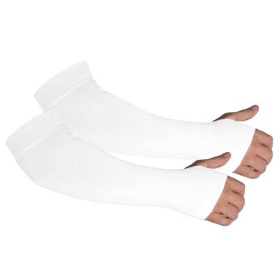 1 Pair of white UV Sun Protection Arm Sleeves.