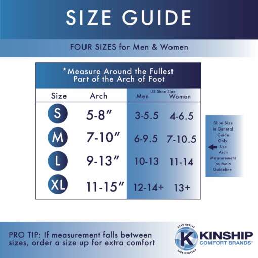 Size Guide for Plantar Fasciitis Ankle Sleeves