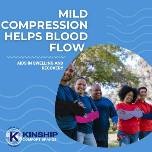 Group wearing arm sleeves, and text about arm sleeves benefits.