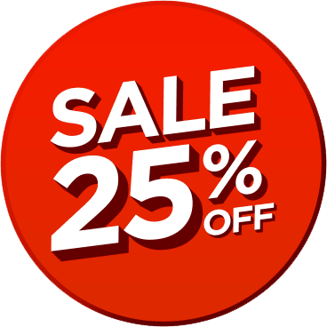 Red and White 25% OFF Sale Sticker