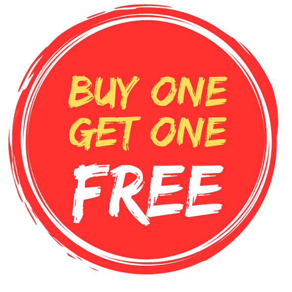 Red and White Black Sale Buy One Get One Free Circle Sticker