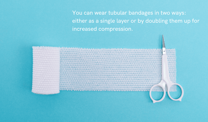 White bandage roll with a scissor, and a quote about two ways to wear the bandage. 
