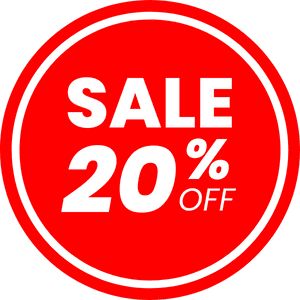 Red icon for 20% sale off