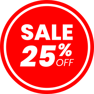 Red icon for 25% sale off